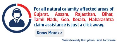 Exide life insurance - Special claim assistance for areas affected with natural calamities